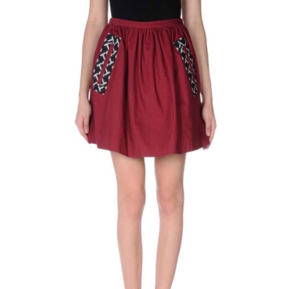 Manoush maroon mini skirt size 36, US 4
